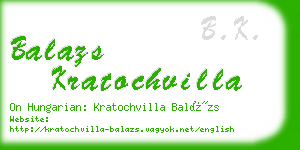 balazs kratochvilla business card